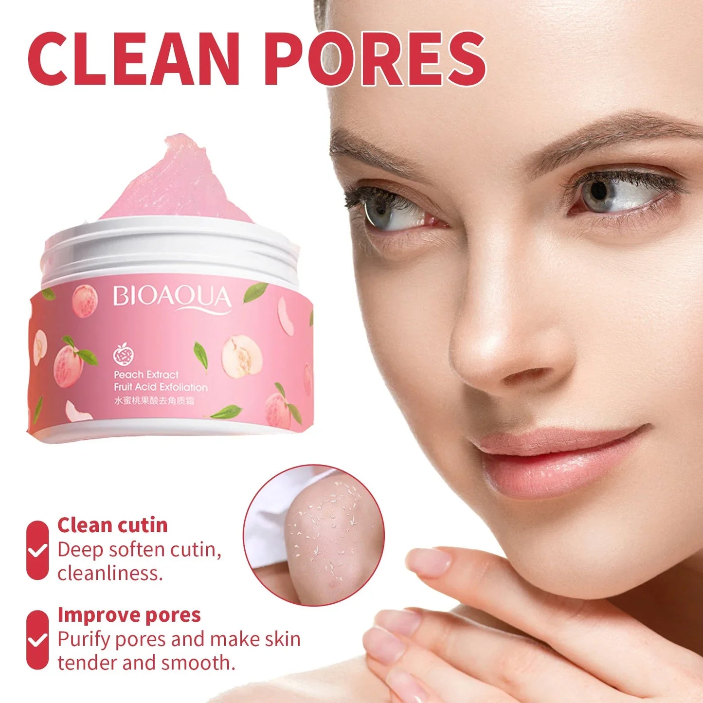 Bioaqua Peach Extract Cream For Making Glass Clear any Part of Skin