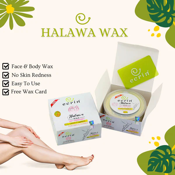 Ecrin Halawa Wax 100% Lemon & Sugar Base Wit Free Applicator Card