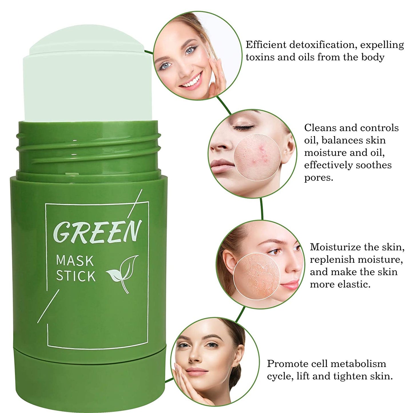 Green Tea Mask Stick - Deep Face Cleansing Stick For Glass Glowing Skin